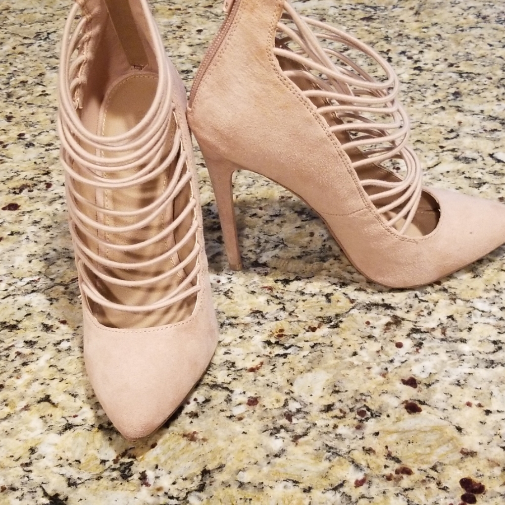 Suede beige  sexy heels